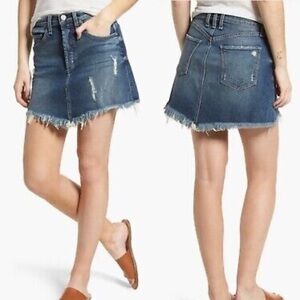 MCGUIRE Izabel High Rise Mini Denim Skirt  in Minionette size 30